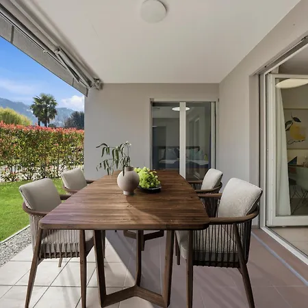 Ascona Giardino Felice Familienfreundliche Ferienwohnung Mit 240M2 Eigenem Garten & Klimaanlage *