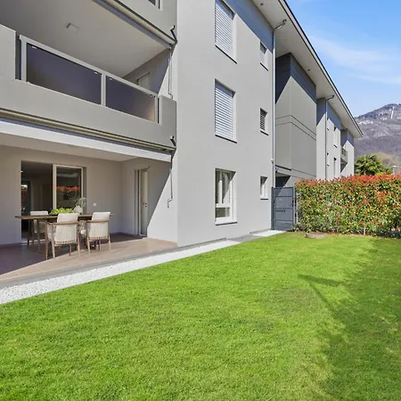 Ascona Giardino Felice Familienfreundliche Ferienwohnung Mit 240M2 Eigenem Garten & Klimaanlage *